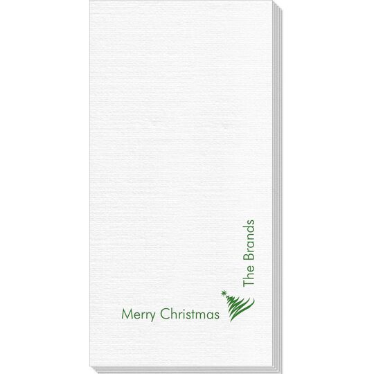 Corner Text with Artistic Christmas Tree Deville Guest Towels